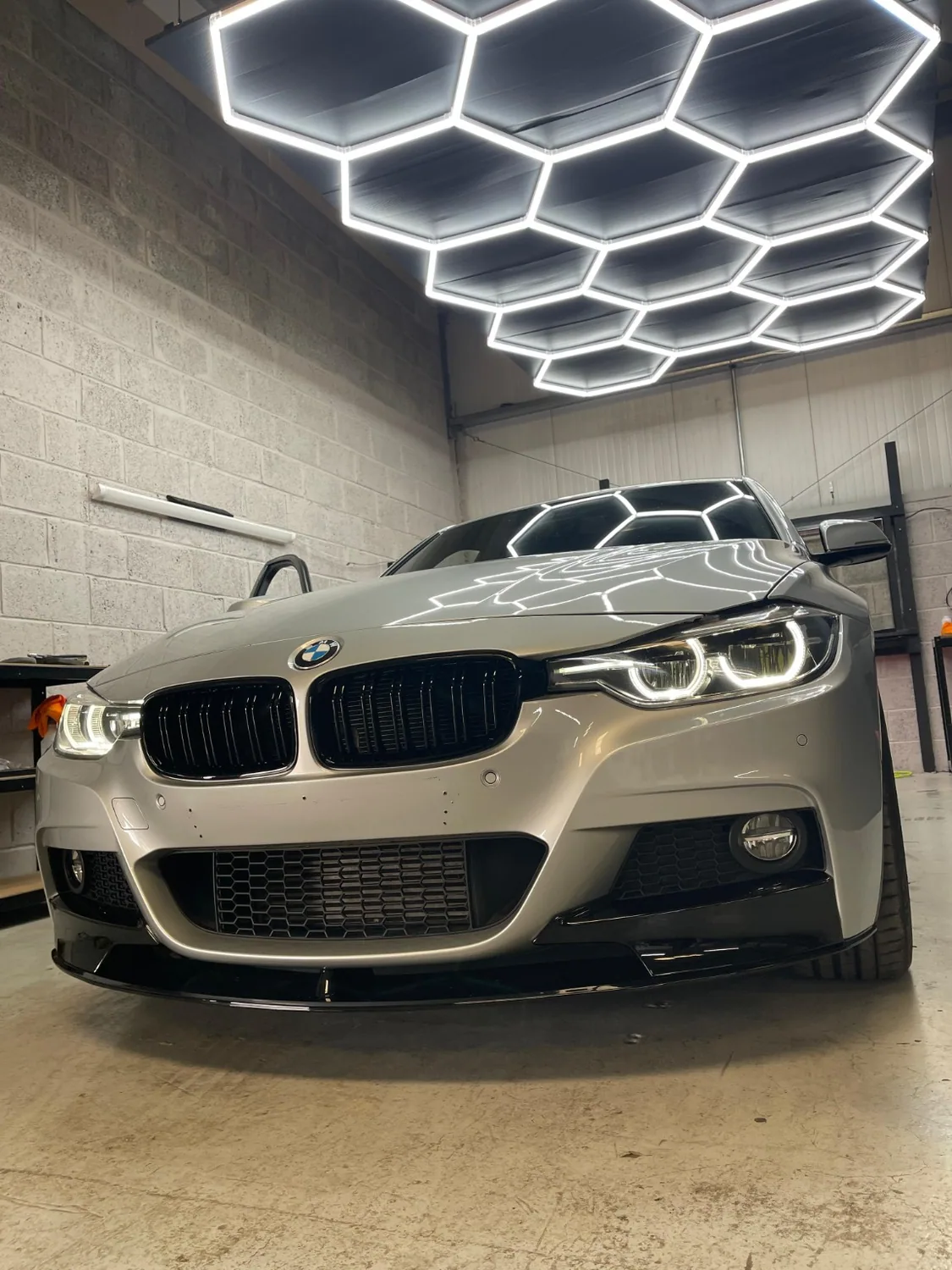Silver BMW — front styling details — Cre8Customs Glasgow and Paisley