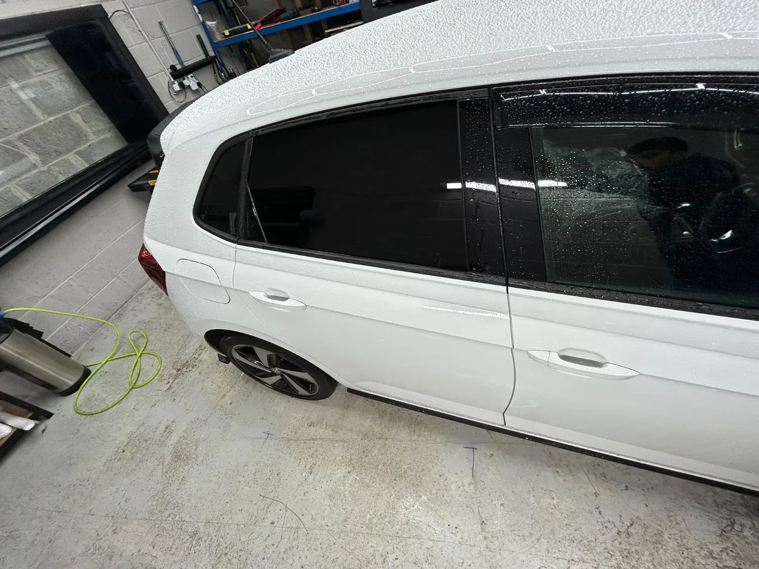 White Volkswagen — tinted rear windows — Cre8Customs Glasgow and Paisley